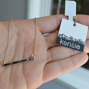 KENSIE Stone Bar Necklace NWT